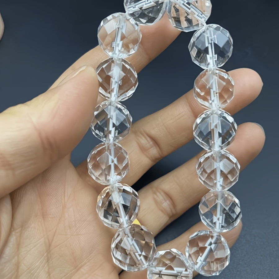 Natural Stone Material White Crystal Carved Easy Bracelet